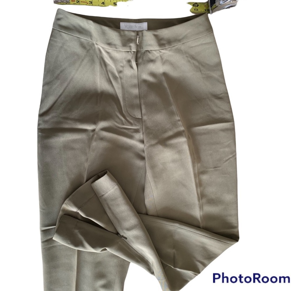 High Rise Dress Pants. Zipper Boot Opening, Ankle Pants